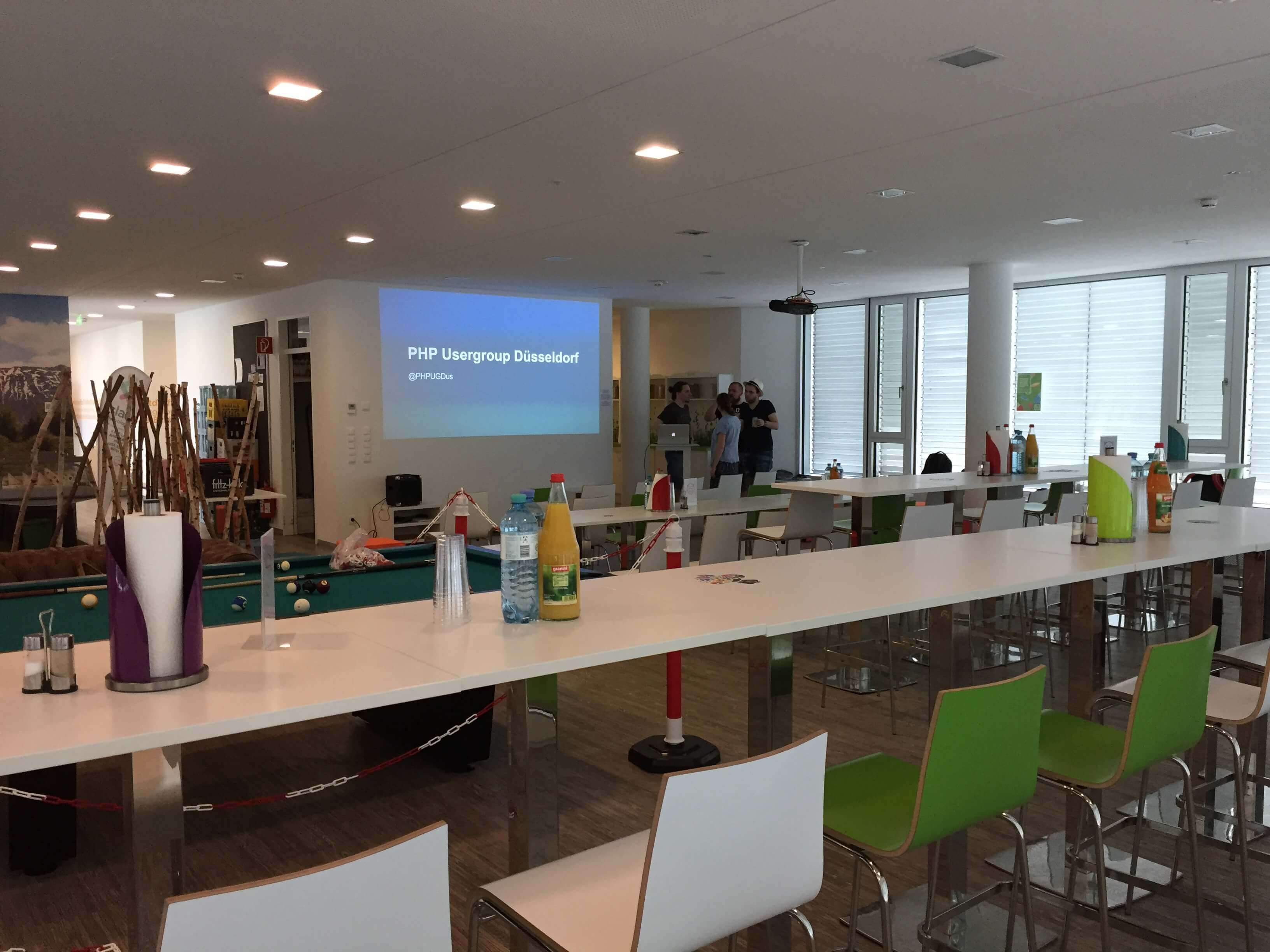 Prepared room for the Web Engineering Meetup Düsseldorf July 2016 Event
